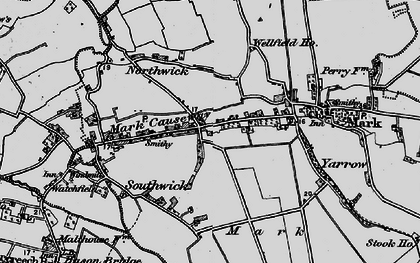 Old map of Mark Causeway in 1898