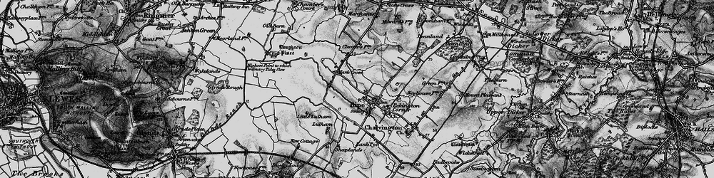 Old map of Mark Cross in 1895