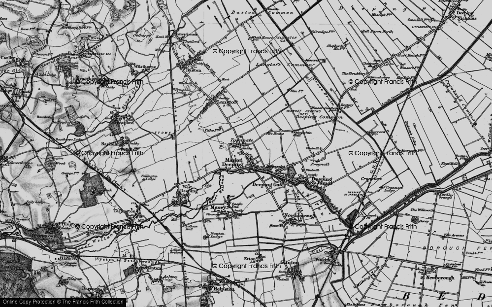Old Map of Market Deeping, 1898 in 1898