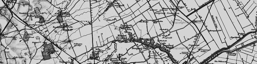 Old map of Market Deeping in 1898