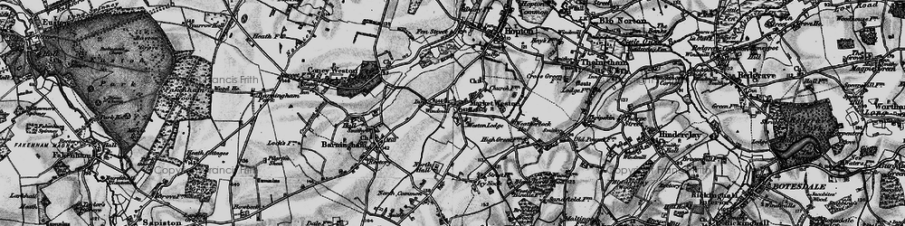Old map of Market Weston in 1898
