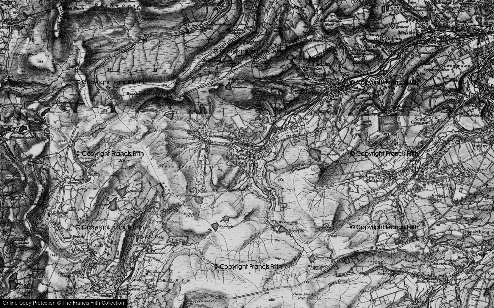 Old Map of Historic Map covering Tunnel End in 1896