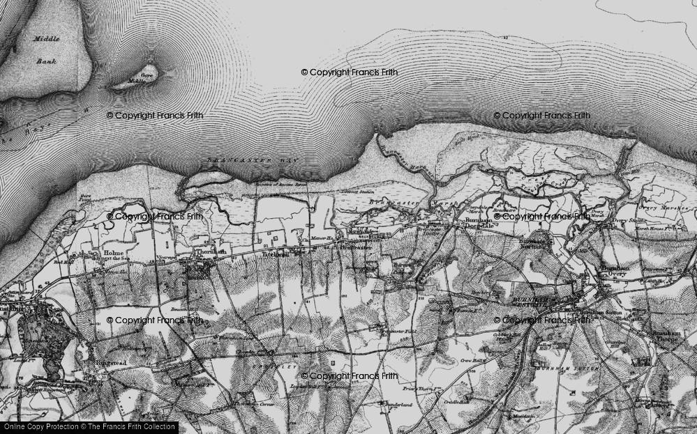 Old Map of Historic Map covering Brancaster Harbour in 1898
