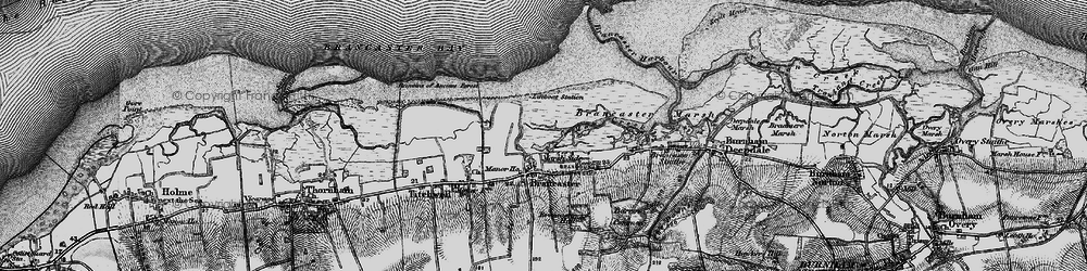 Old map of Brancaster Harbour in 1898