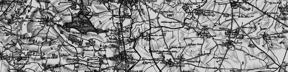 Old map of Marston Jabbett in 1899