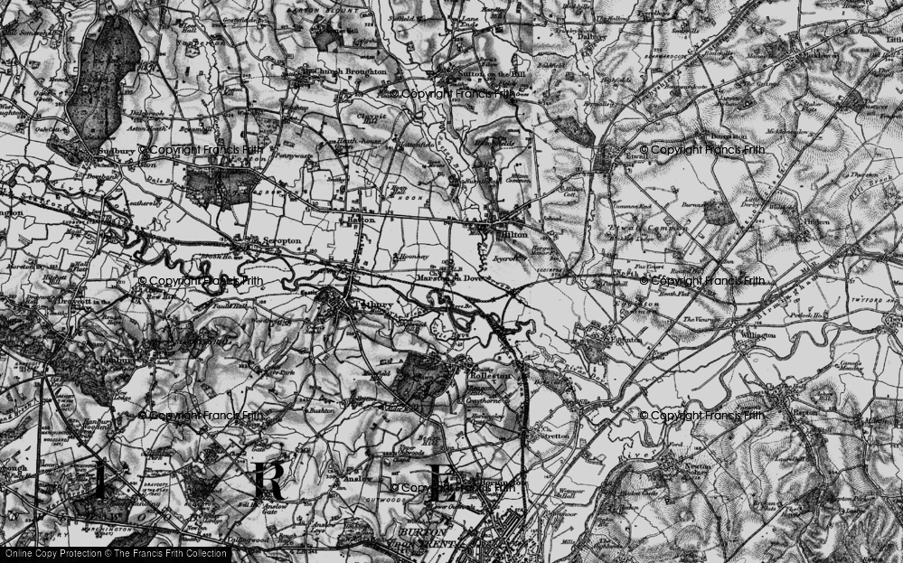 Old Map of Marston on Dove, 1897 in 1897