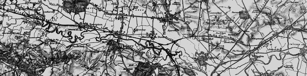 Old map of Marston on Dove in 1897