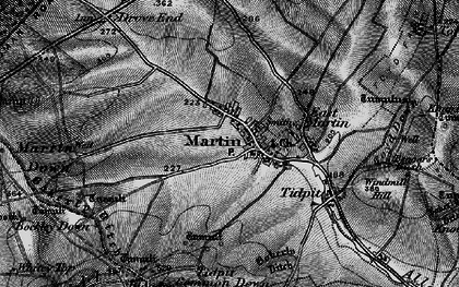 Old map of Tidpit Common Down in 1895