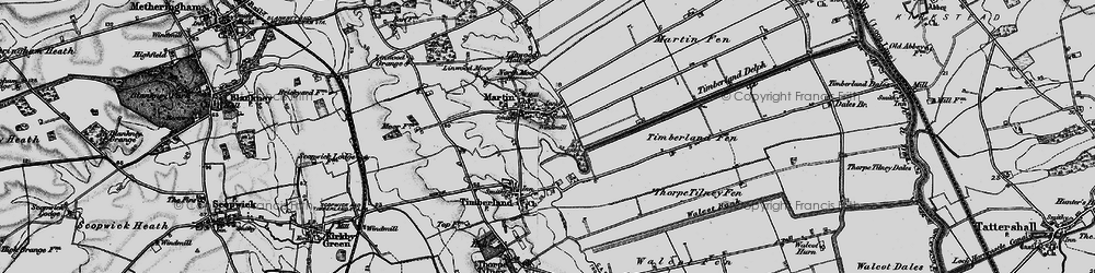 Old map of Martin in 1899