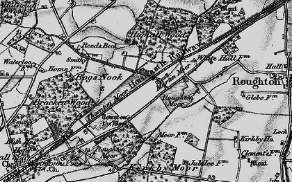 Old map of Martin Moor in 1899