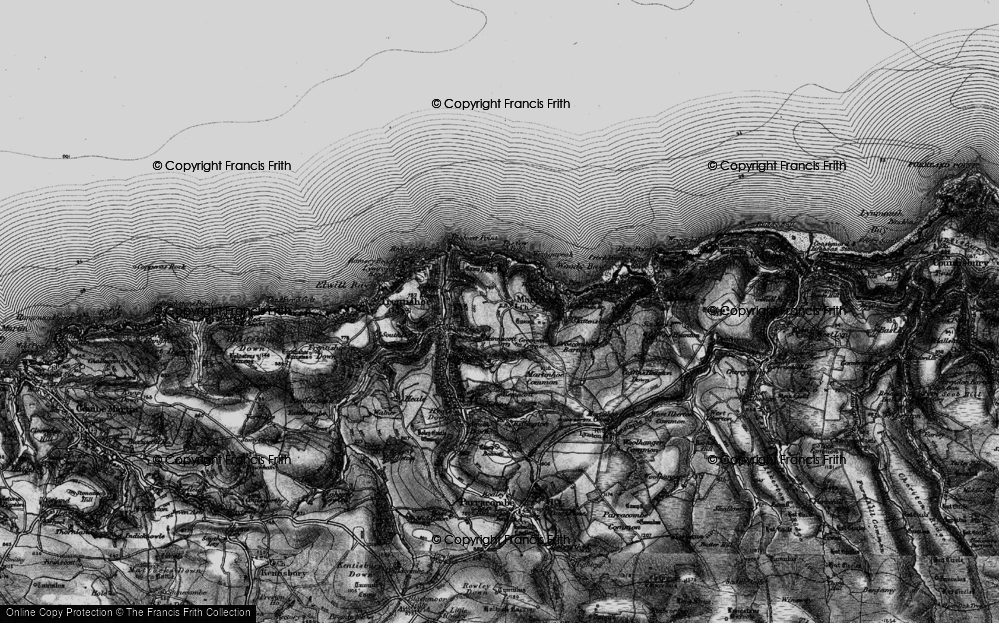 Old Map of Martinhoe, 1898 in 1898