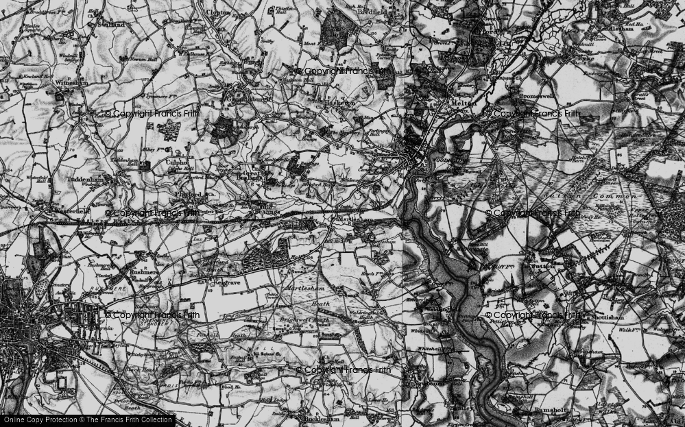 Old Map of Martlesham, 1896 in 1896