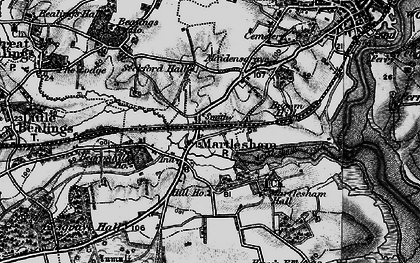 Old map of Martlesham in 1896