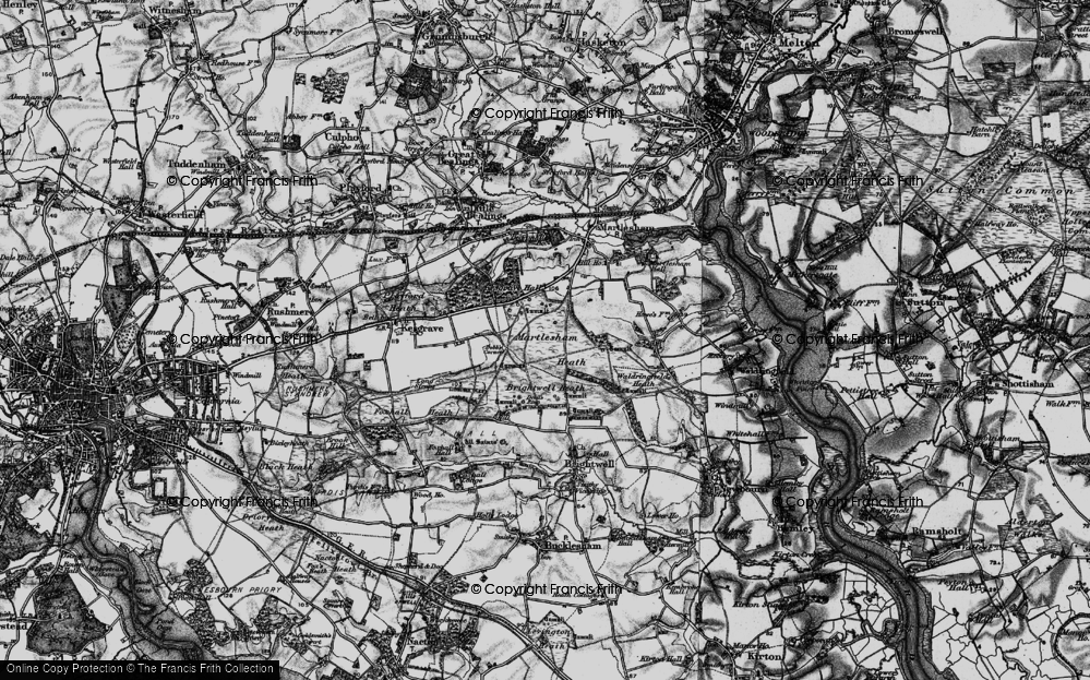 Old Map of Martlesham Heath, 1896 in 1896
