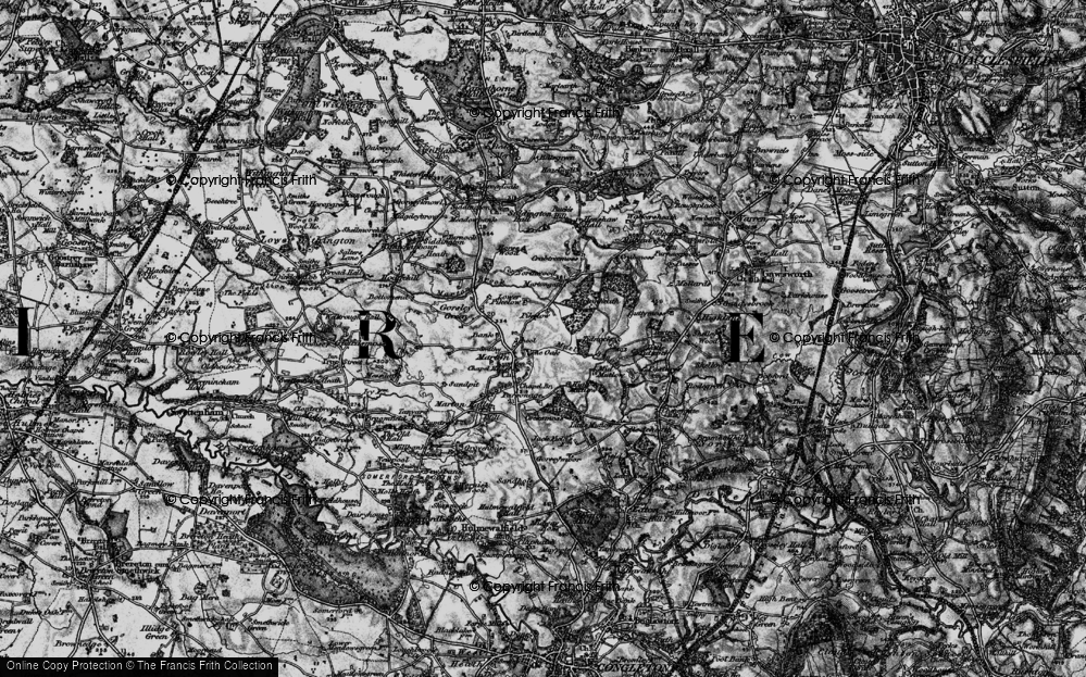 Old Map of Historic Map covering Tidnock Wood in 1896