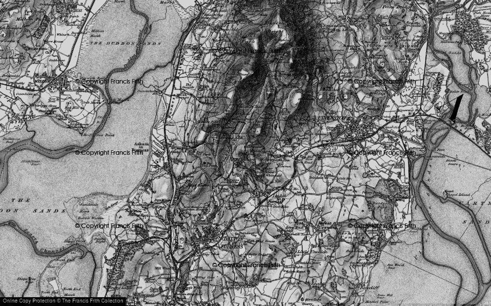 Old Map of Historic Map covering Ewe Dale in 1897