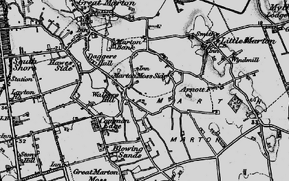 Old map of Marton Moss Side in 1896