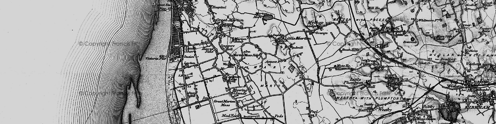 Old map of Marton Moss Side in 1896