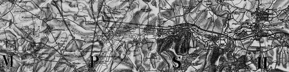 Old map of Worthy Park Ho (Sch) in 1895