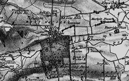 Old map of Matfen in 1897