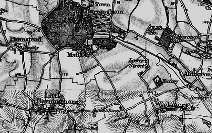 Old map of Matlaske in 1899