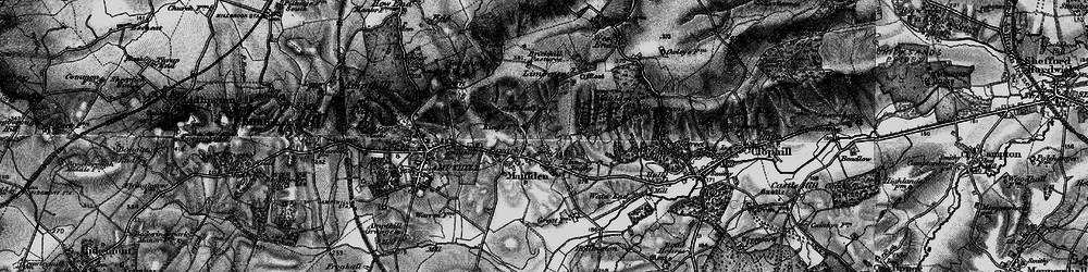 Old map of Brickhill Pastures in 1896