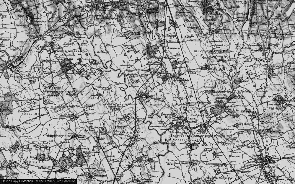 Old Map of Historic Map covering Maunby Demesne in 1898