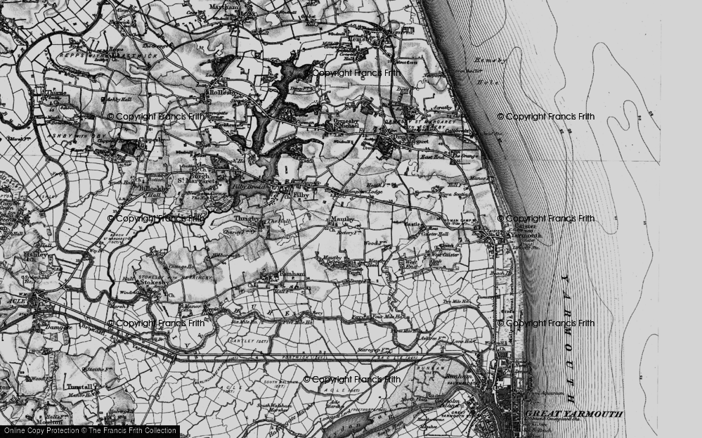 Old Map of Mautby, 1898 in 1898