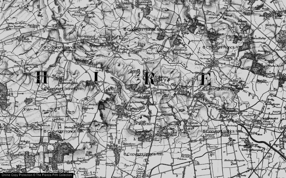Old Map of Mavis Enderby, 1899 in 1899