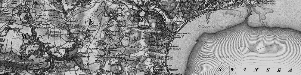 Old map of Clyne Common in 1897