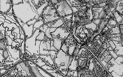 Old map of Maybush in 1895