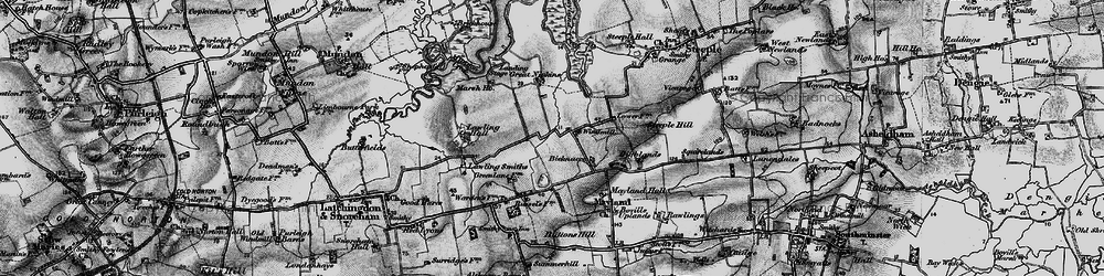 Old map of Bovill Uplands in 1895