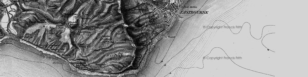 Old map of Beachy Head in 1895