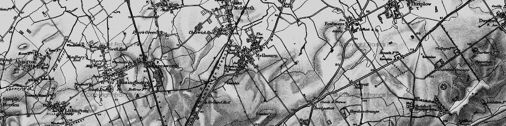 Old map of Melbourn in 1896