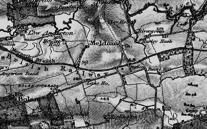 Old map of Meldon in 1897