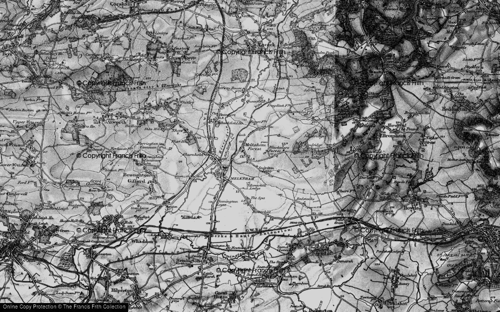 Old Map of Melksham Forest, 1898 in 1898