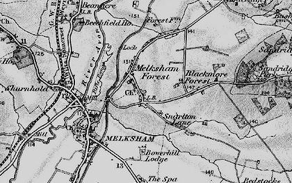 Old map of Melksham Forest in 1898