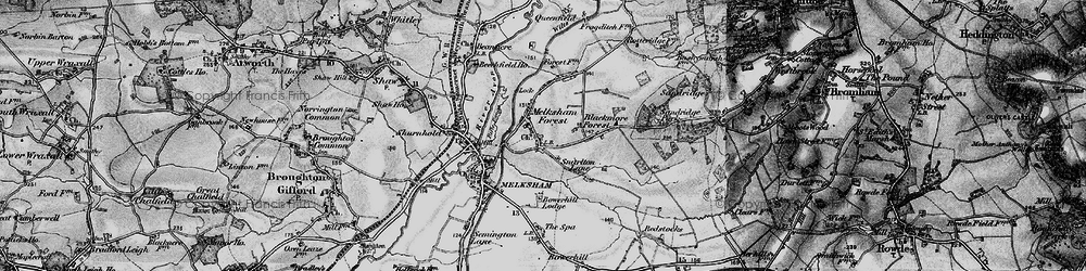 Old map of Melksham Forest in 1898