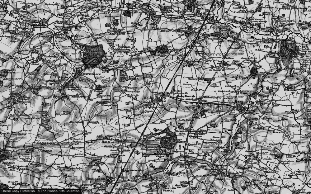 Old Map of Mellis Green, 1898 in 1898