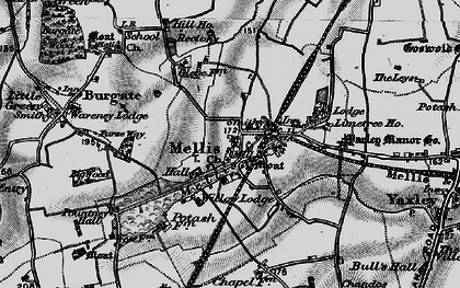 Old map of Mellis Green in 1898