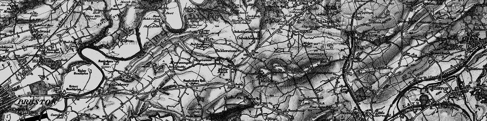 Old map of Mellor Brook in 1896