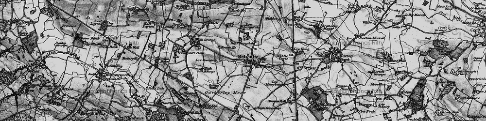Old map of Melsonby in 1897