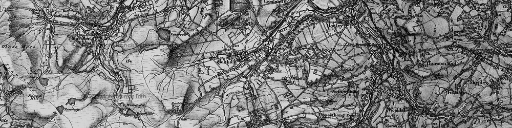 Old map of Meltham Mills in 1896