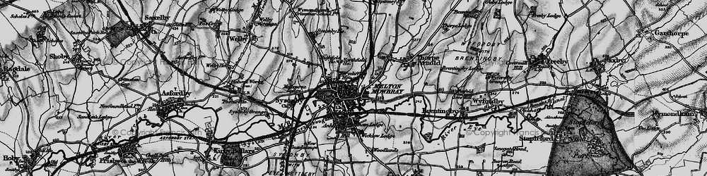 Old map of Melton Mowbray in 1899