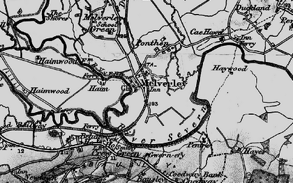 Old map of Melverley in 1899