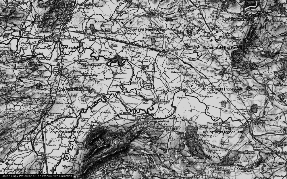 Old Map of Melverley Green, 1899 in 1899