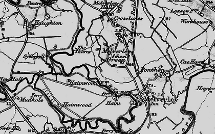 Old map of Melverley Green in 1899