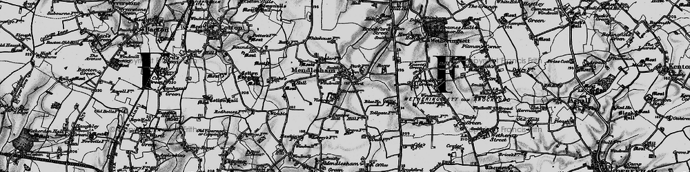 Old map of Mendlesham in 1898