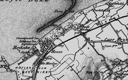 Old map of Meols in 1896