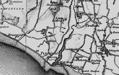 Old map of Titchfield Haven in 1895